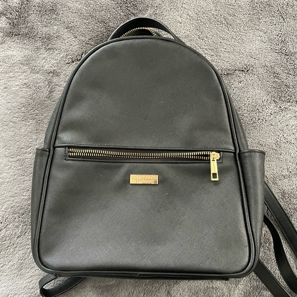 Harrods Black Backpack with Gold Details